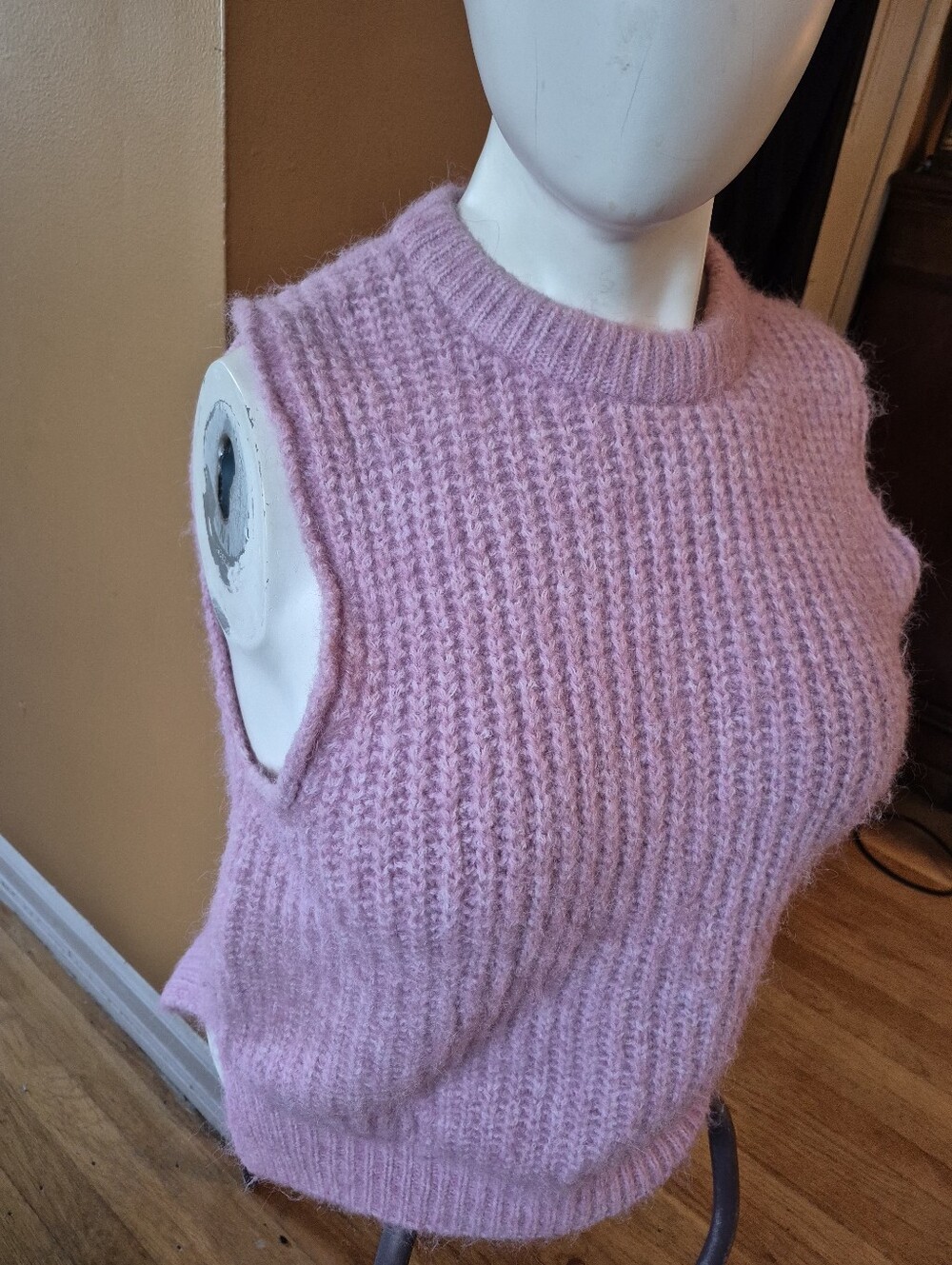 Universal Thread Pink Fuzzy Knit Sweater Vest